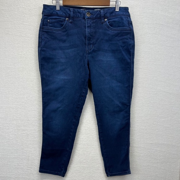 Seven7 High Rise Skinny Crop Jeans Classic Wash Size 14 Skin-Fit MY-1466D - Picture 3 of 14